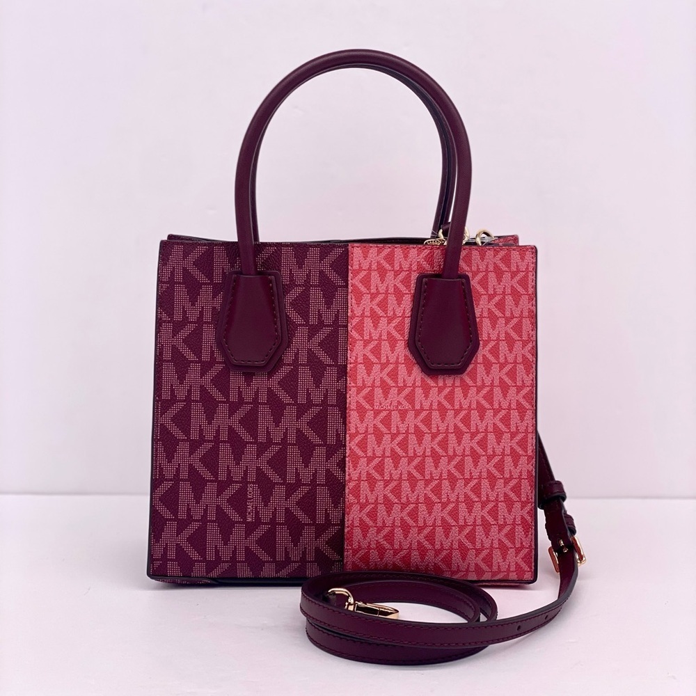 Michael Kors Mercer Medium Two-Tone Logo Crossbody Bag - Picture 4 of 15